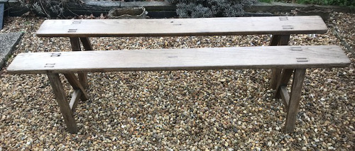 pair of French antique Ash benches